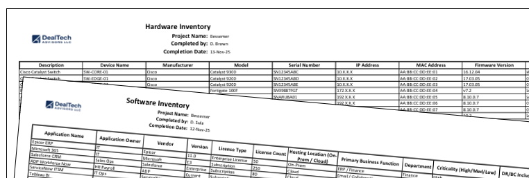 diligence worksheets